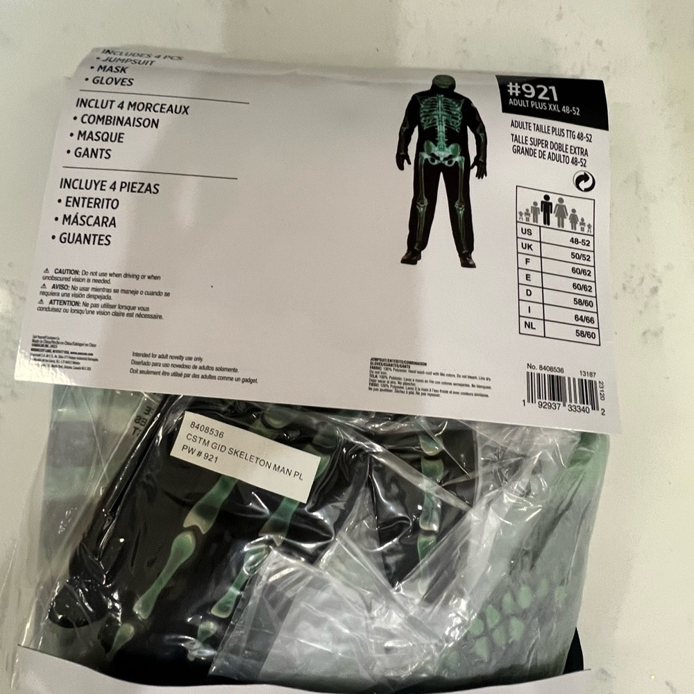 Men's Glow-in-the-Dark Skeleton Costume - Picture 4 of 11